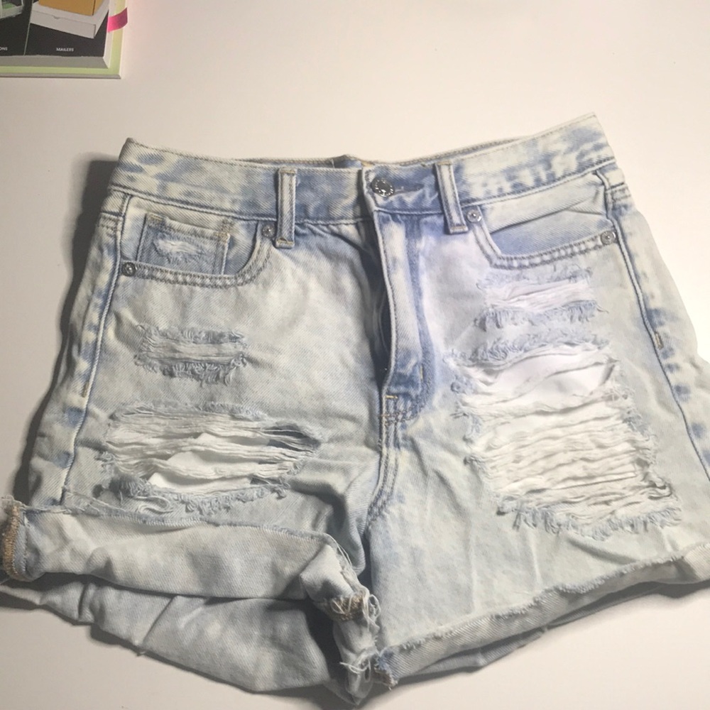 Distressed Faded Jean shorts